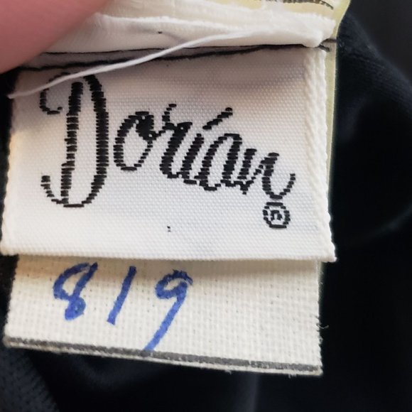 Vintage Halston IV Dorian 70s 80s Caftan Dress One Size Union Made Black Polyest - Picture 7 of 12